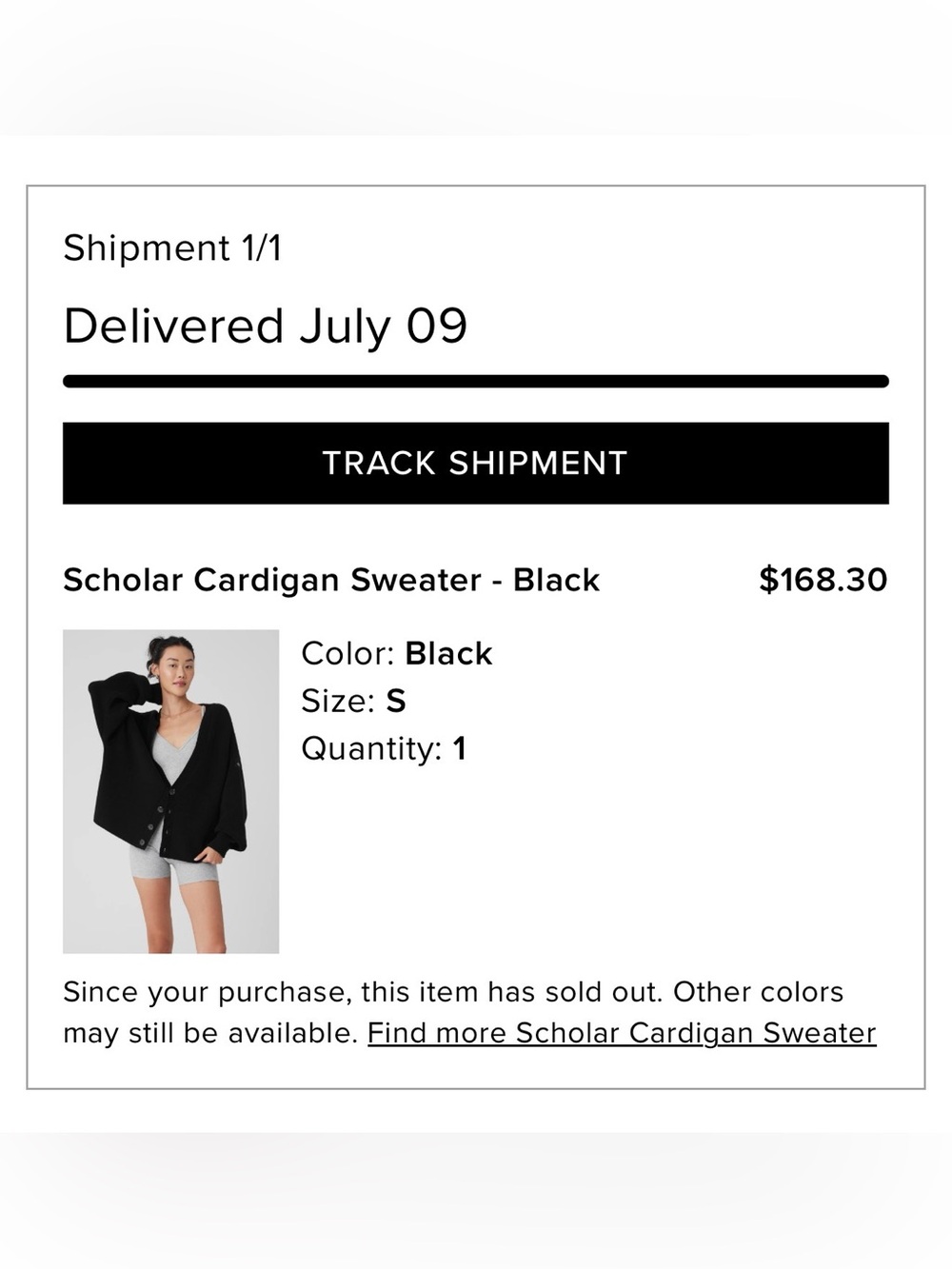ALO Scholar Cardigan, Black, SMALL - Picture 4 of 8